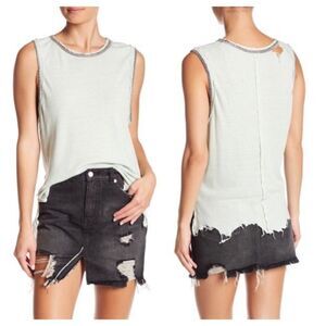 Free People Vintage Ringer Muscle Tank Top Sz Sm